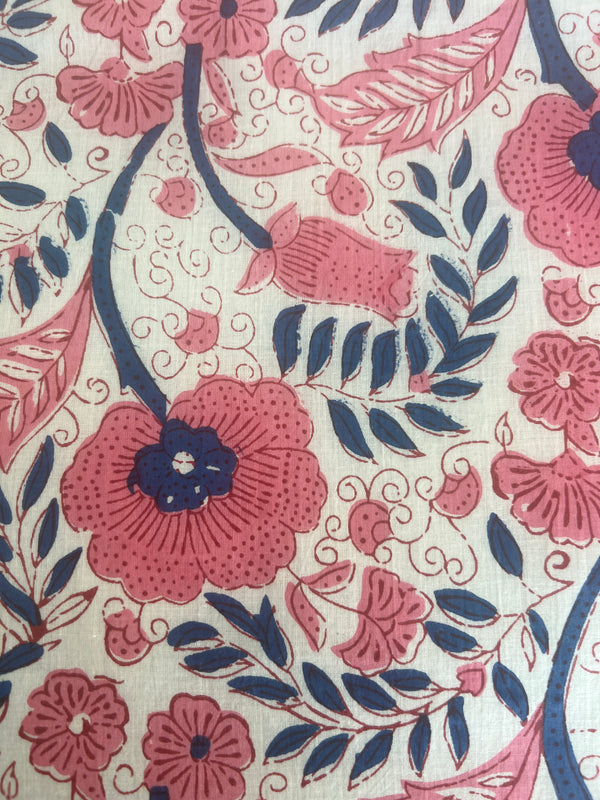 100% Cotton Long Pajama Set in Trumpet Creeper