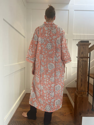 100% Cotton Long Robe in Seuss (Pink)