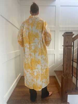 100% Cotton Long Robe In the Wild (yellow)