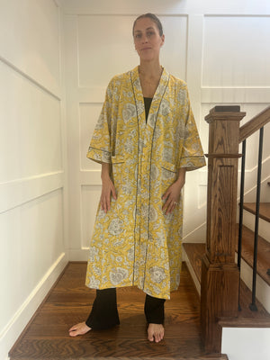 100% Cotton Long Robe in Seuss (sunshine)