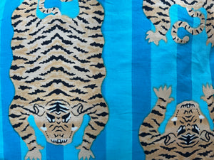 100% Cotton Shorty Pajama Set in Tibetan Tiger (blue)