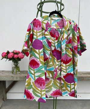 100% Cotton Shorty Pajama Set in Agave (multi)