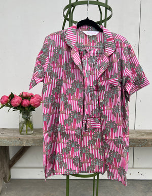 100% Cotton Shorty Pajama Set in Sphinx (pink)