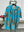 100% Cotton Shorty Pajama Set in Tibetan Tiger (blue)