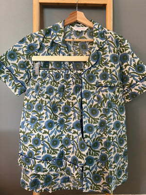 100% Cotton Shorty Pajama Set in Blue Bell