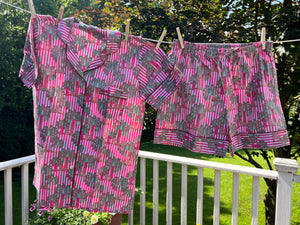 100% Cotton Shorty Pajama Set in Sphinx (pink)