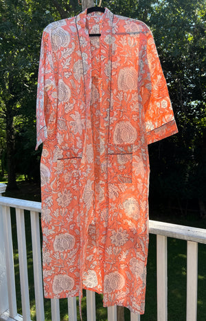 100% Cotton Long Robe in Seuss (Pink)