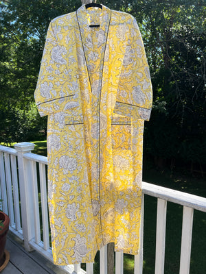 100% Cotton Long Robe in Seuss (sunshine)