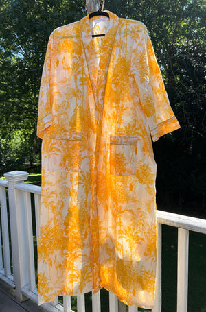 100% Cotton Long Robe In the Wild (yellow)