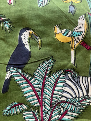 100% Cotton Long Pajama Set in Safari Green