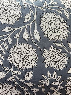 100% Cotton Long Pajama Set in Dahlia Grey & White
