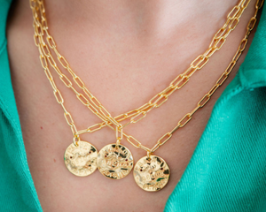 18kt Gold Plated Beach Tag Necklace