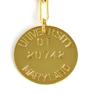 College Tag Charm Necklace – 18k Gold Plated