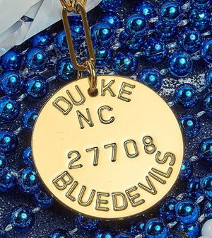College Tag Charm Necklace – 18k Gold Plated